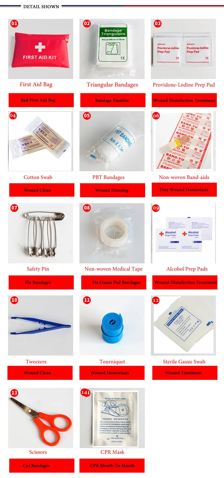 50pcs Set Portable First Aid Kit For Home Family Travel Outdoor