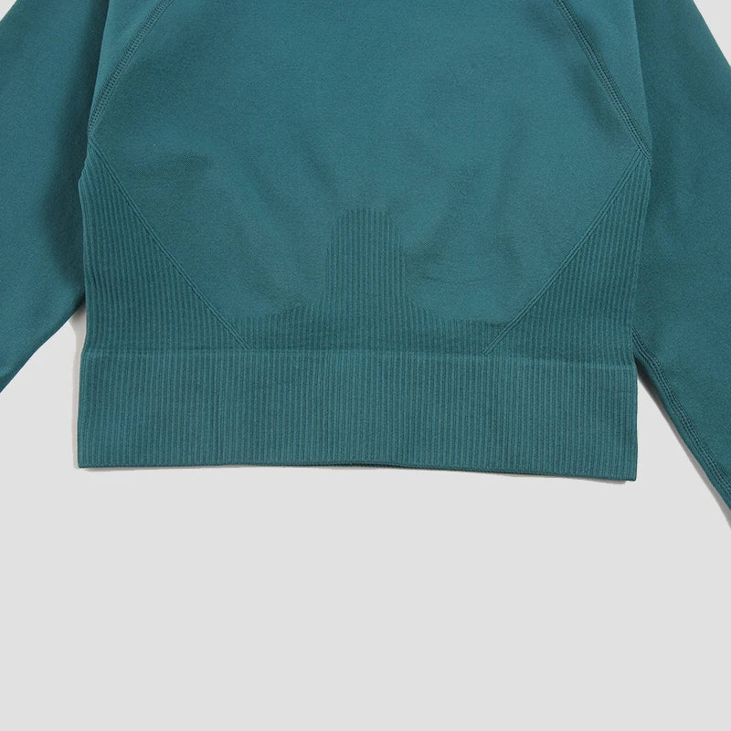Seamless Crop Top Fitness Shirts Long Sleeve Sports Top