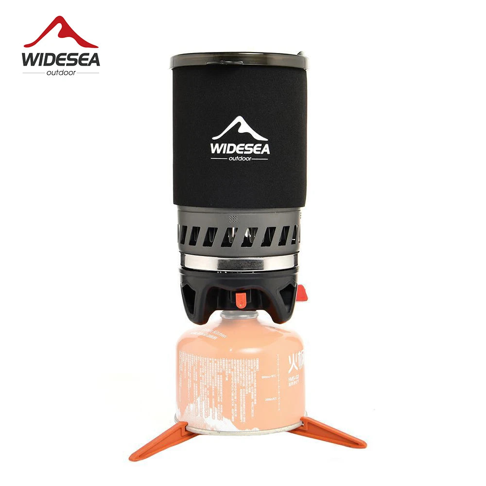 Camping Cooking System with Heat Exchanger Outdoor Gas Stove Burner