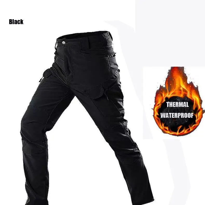 Men’s Cargo Tactical Waterproof Durable Winter Thermal Work Pants - SharkSkin Waterproof Thermal Hiking Work Pants