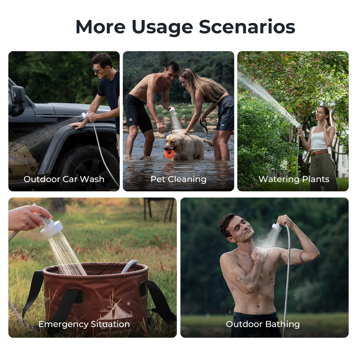 FLEXTAILGEAR Outdoor Camping Shower, Dishwashing, Pet