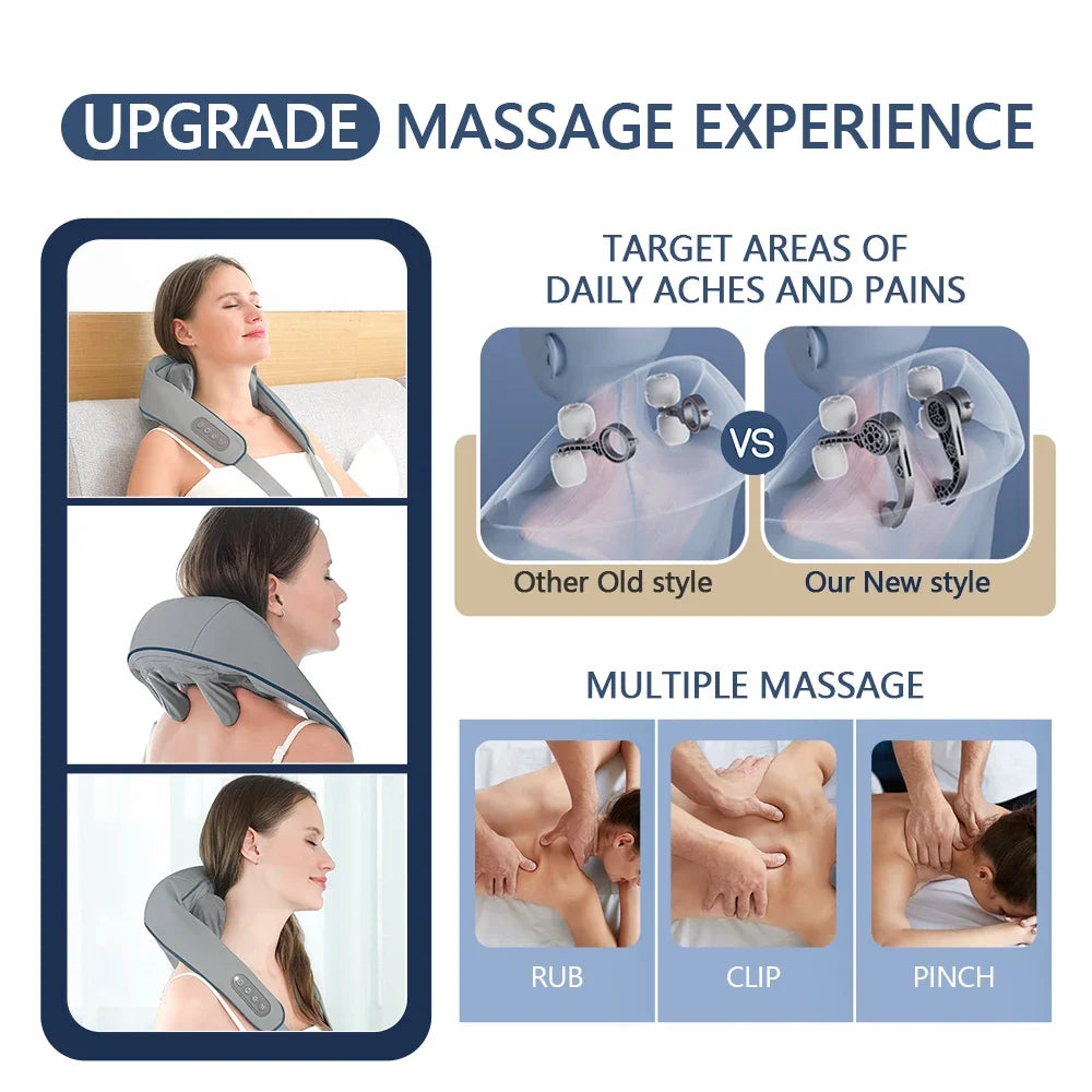 Wireless Neck And Shoulder Kneading Massage Pillow