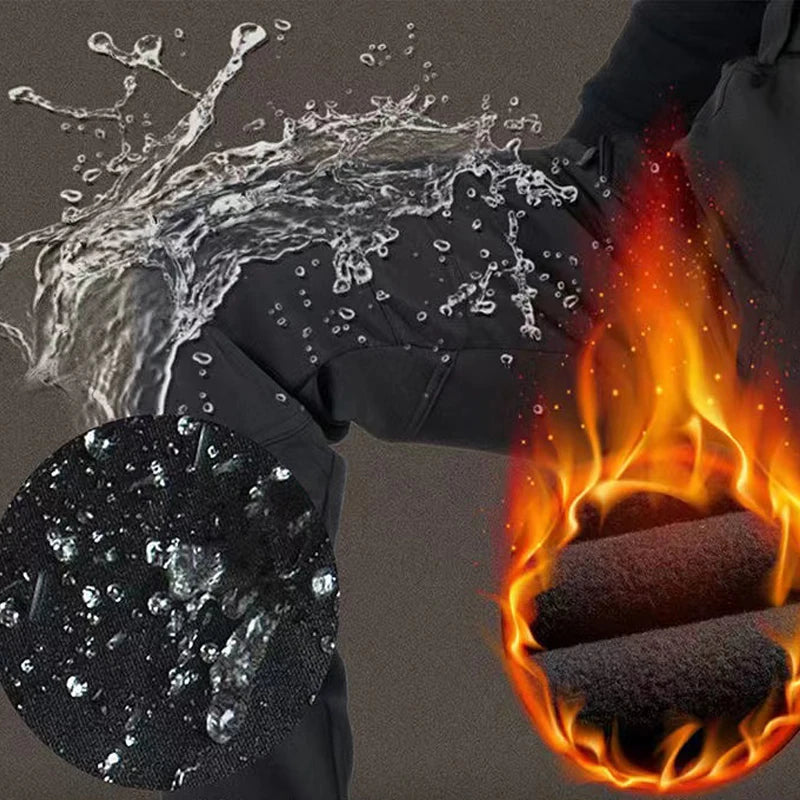 Men’s Cargo Tactical Waterproof Durable Winter Thermal Work Pants - SharkSkin Waterproof Thermal Hiking Work Pants