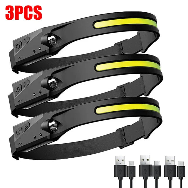 Sensor Headlamp LED rechargeable Flashlight