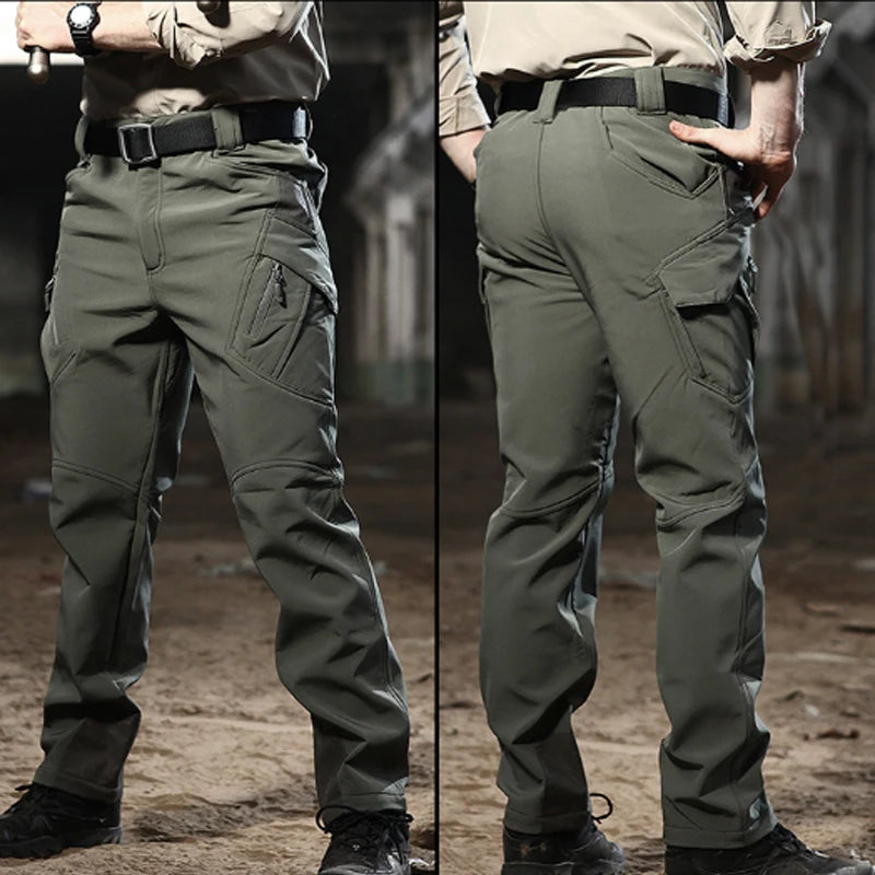Men’s Cargo Tactical Waterproof Durable Winter Thermal Work Pants - SharkSkin Waterproof Thermal Hiking Work Pants
