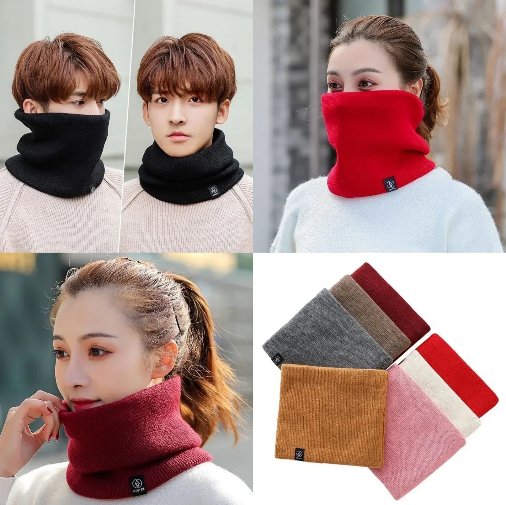 Fashion Soft Knitted Neck Warmer Women Men