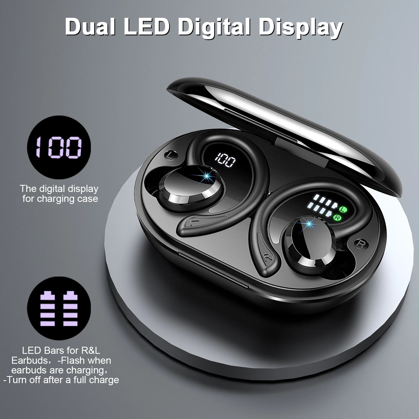 Wireless Earbuds, Bluetooth 5.3 On-Ear Headset