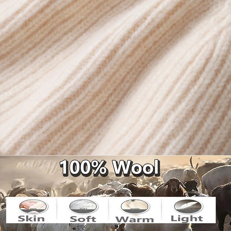 100%Merino Wool Beanies For Women&Men