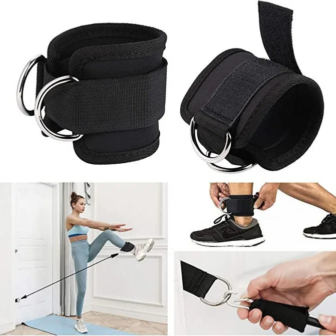 Adjustable D-Ring Support Cuffs Fitness Ankle Straps