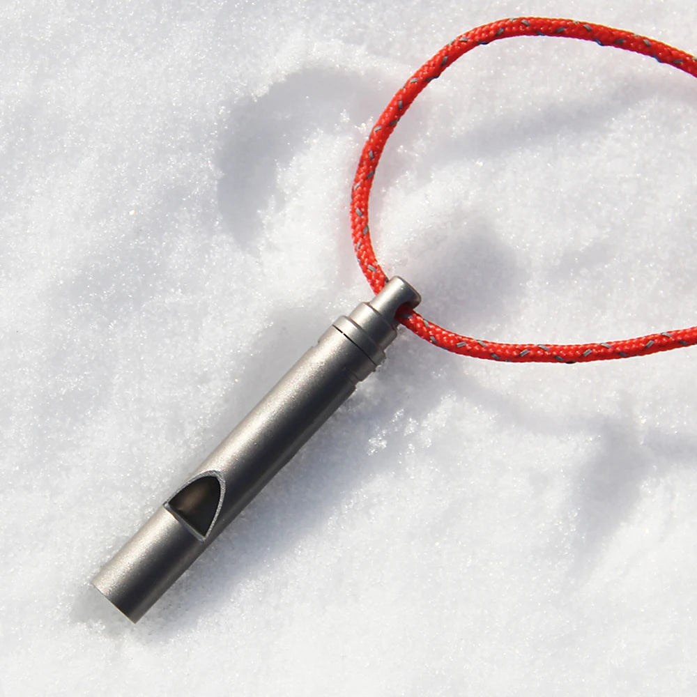 Ultralight Titanium Emergency Whistle with Cord