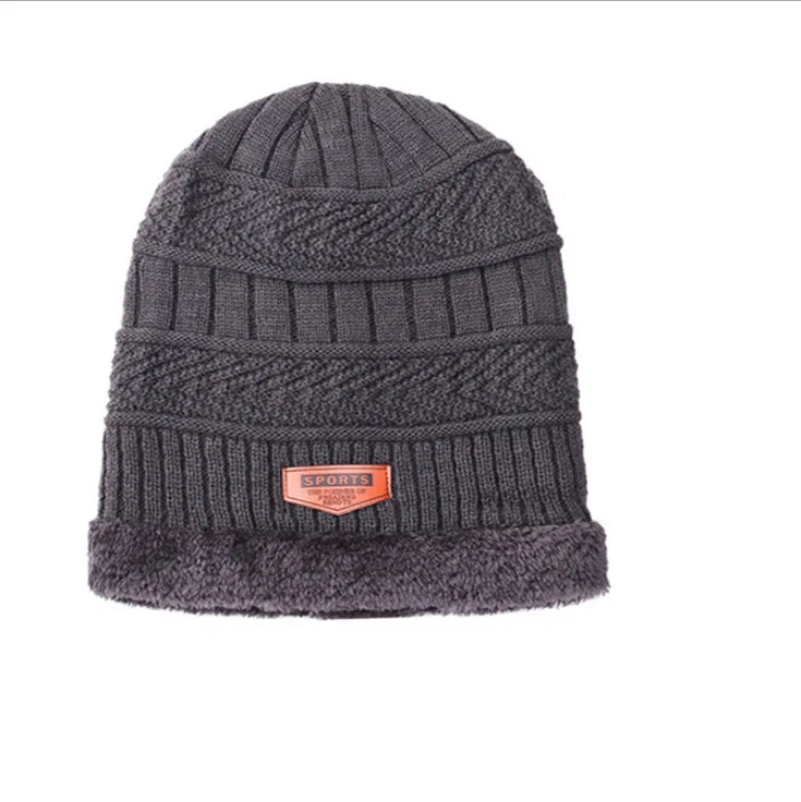 2022 Winter Men Women Thick Beanie Knitted Hat Set