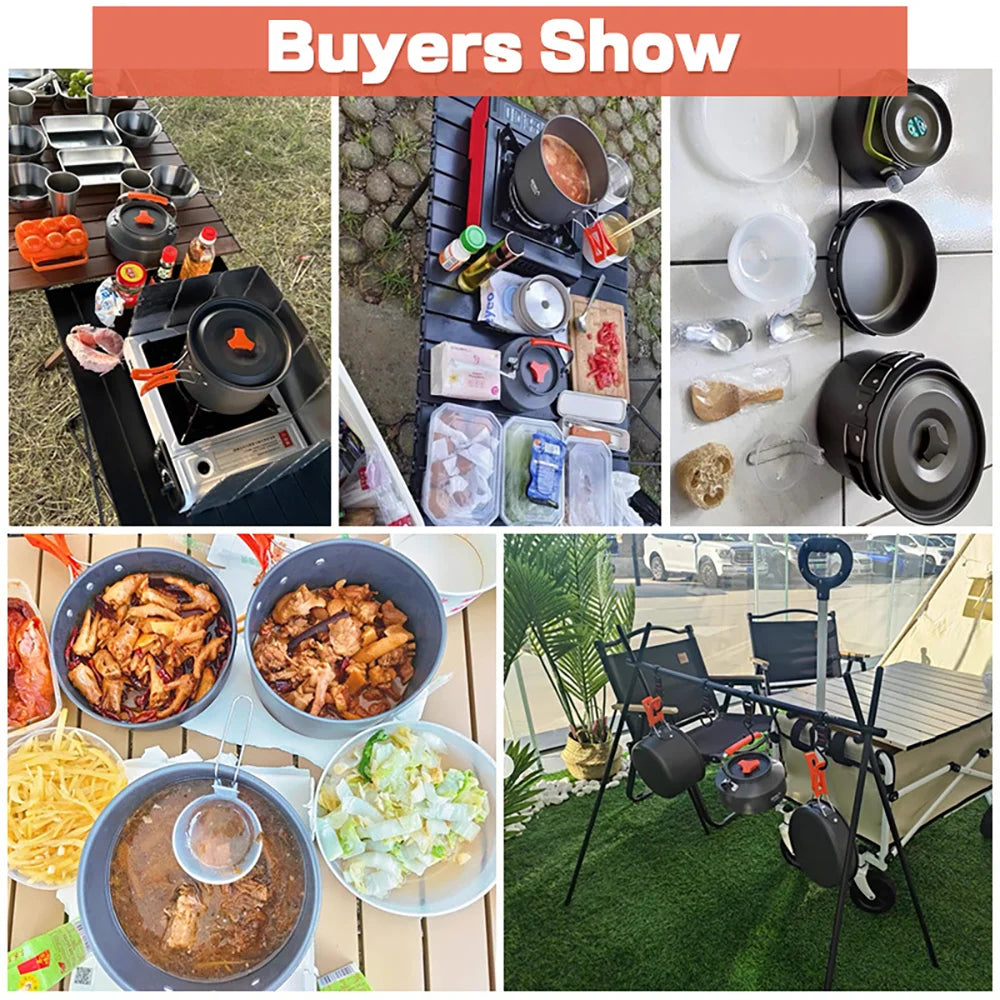 Camping Cooking Travel Outdoor Picnic Set For 2-3 Peaple