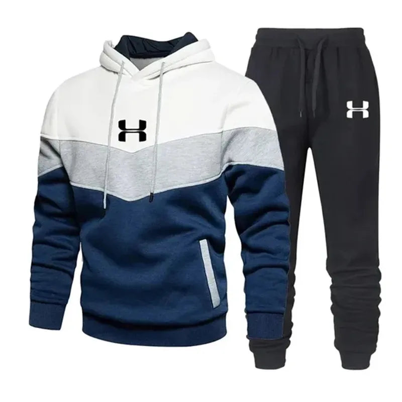 Autumn and winter men's printed three tone sportswear