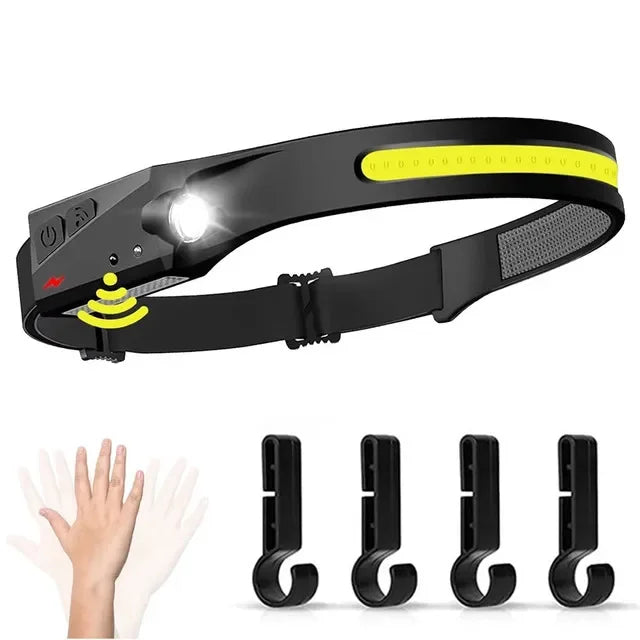 Sensor Headlamp LED rechargeable Flashlight