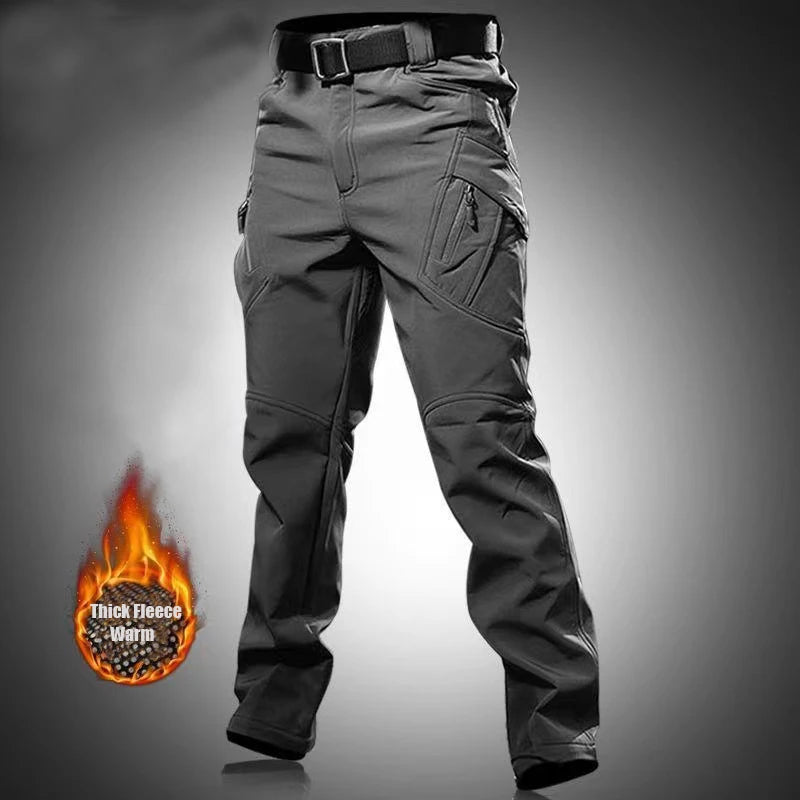 Men’s Cargo Tactical Waterproof Durable Winter Thermal Work Pants - SharkSkin Waterproof Thermal Hiking Work Pants