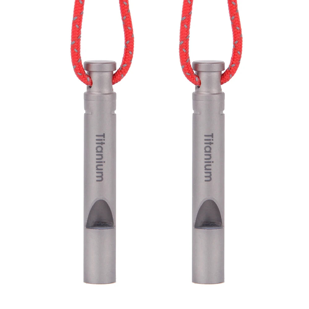 Ultralight Titanium Emergency Whistle with Cord