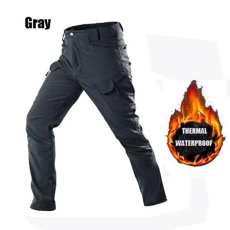 Men’s Cargo Tactical Waterproof Durable Winter Thermal Work Pants - SharkSkin Waterproof Thermal Hiking Work Pants