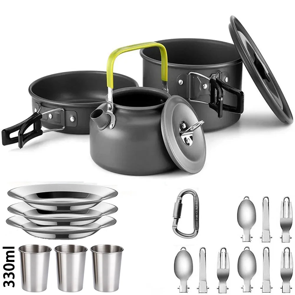 Camping Cooking Travel Outdoor Picnic Set For 2-3 Peaple