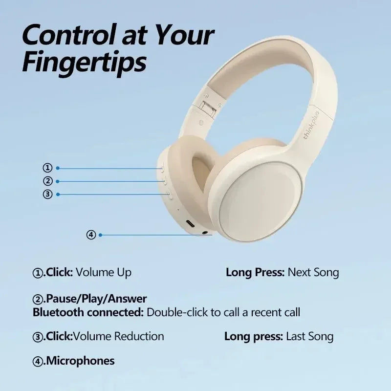 Lenovo TH30 Wireless Headphones Bluetooth 5.3 Earphones