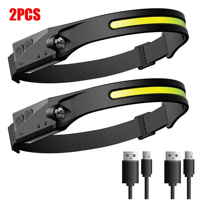Sensor Headlamp LED rechargeable Flashlight