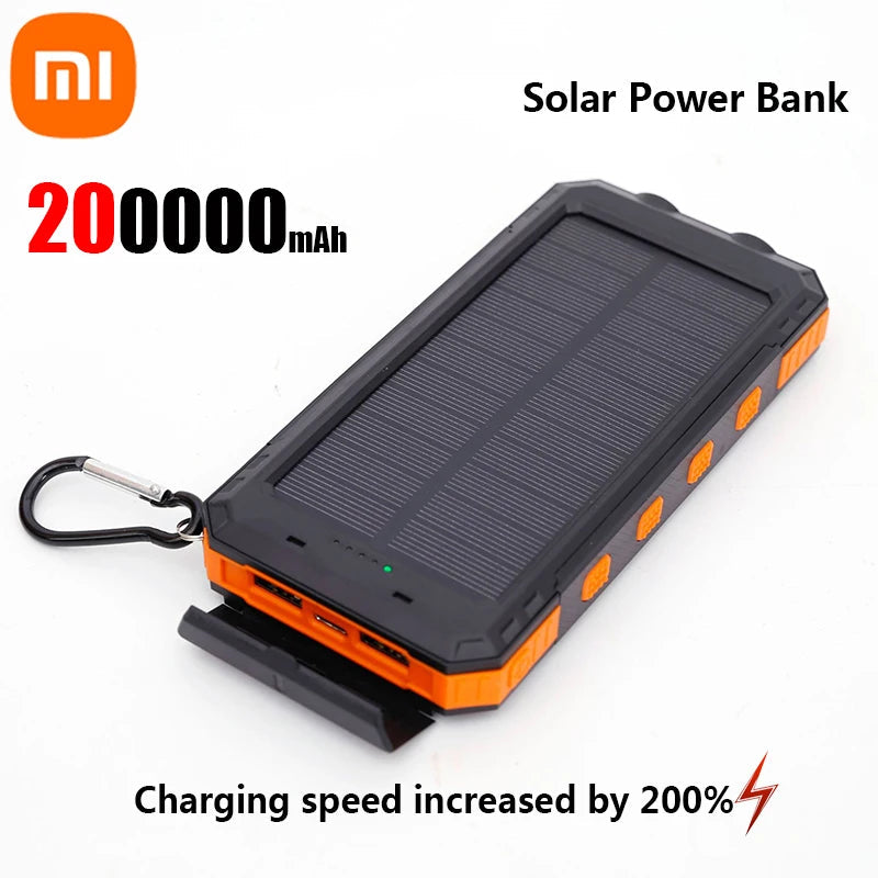 Xiaomi 200000mAh Solar Power Bank Portable Compatible with IOS Android USB-A and USB-C Fast Charging