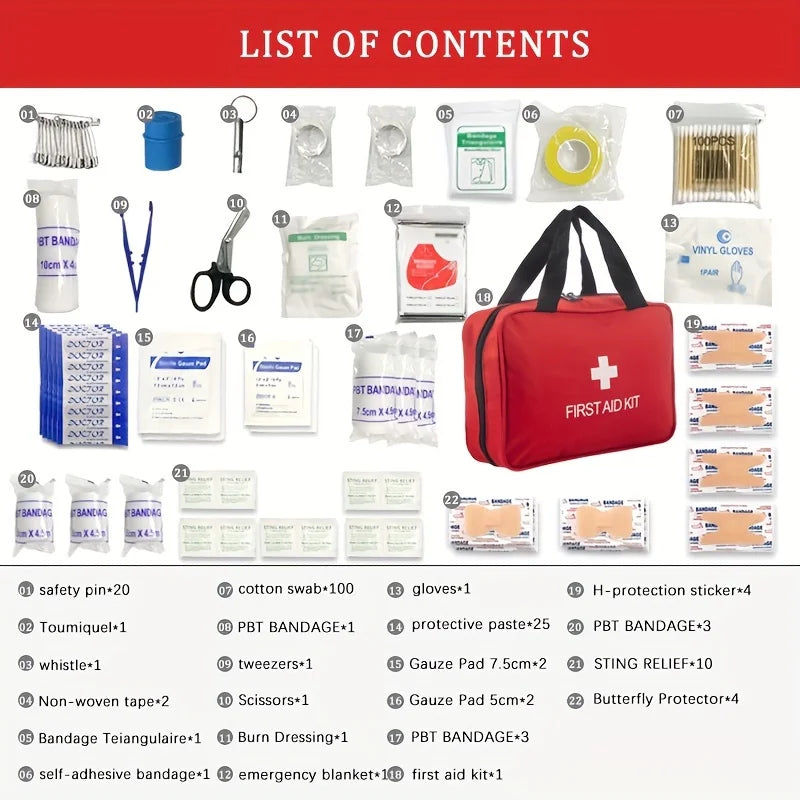 245PCS Deluxe First Aid Kit for Camping, Hiking and Travell