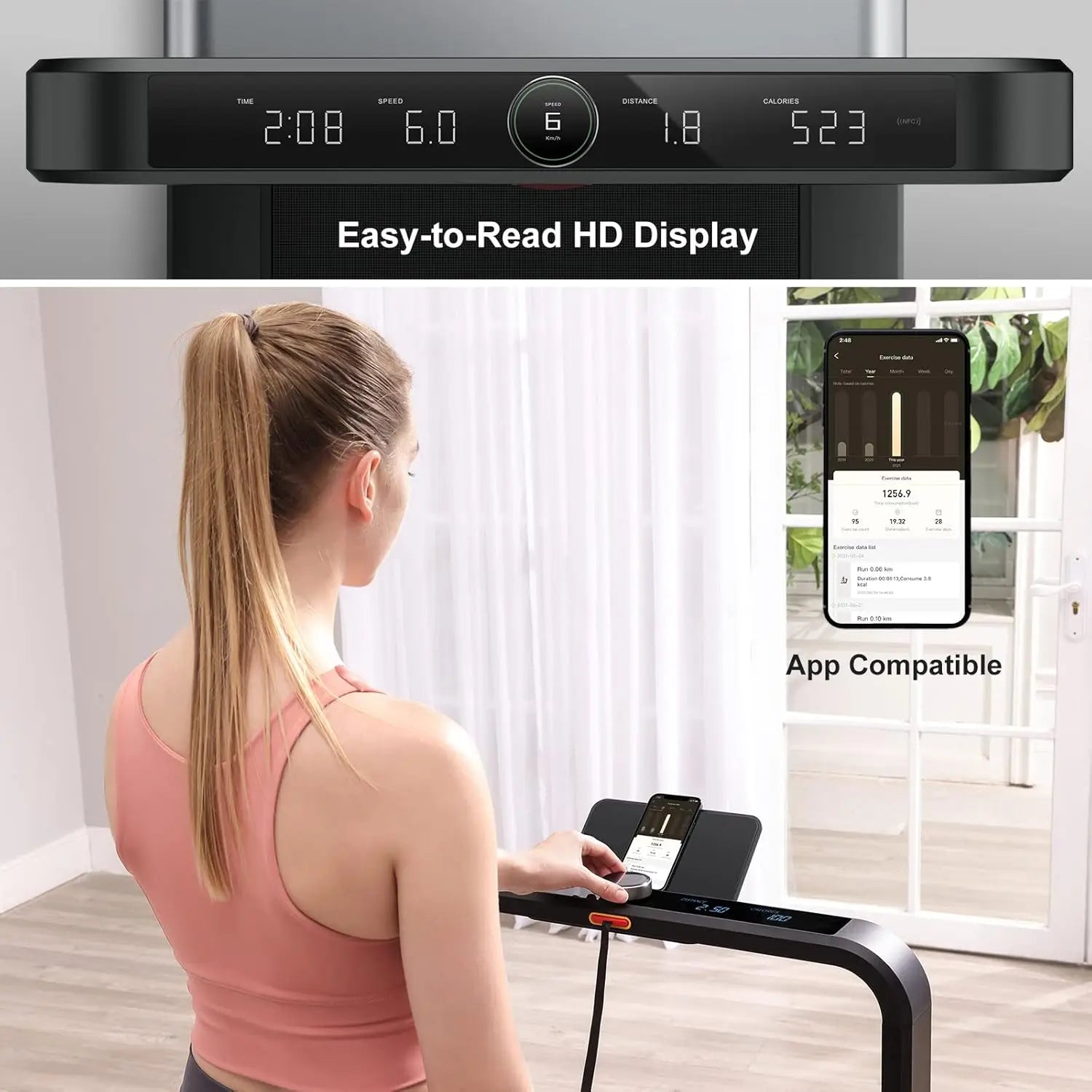 Treadmill Smart Double Folding Walking Pad