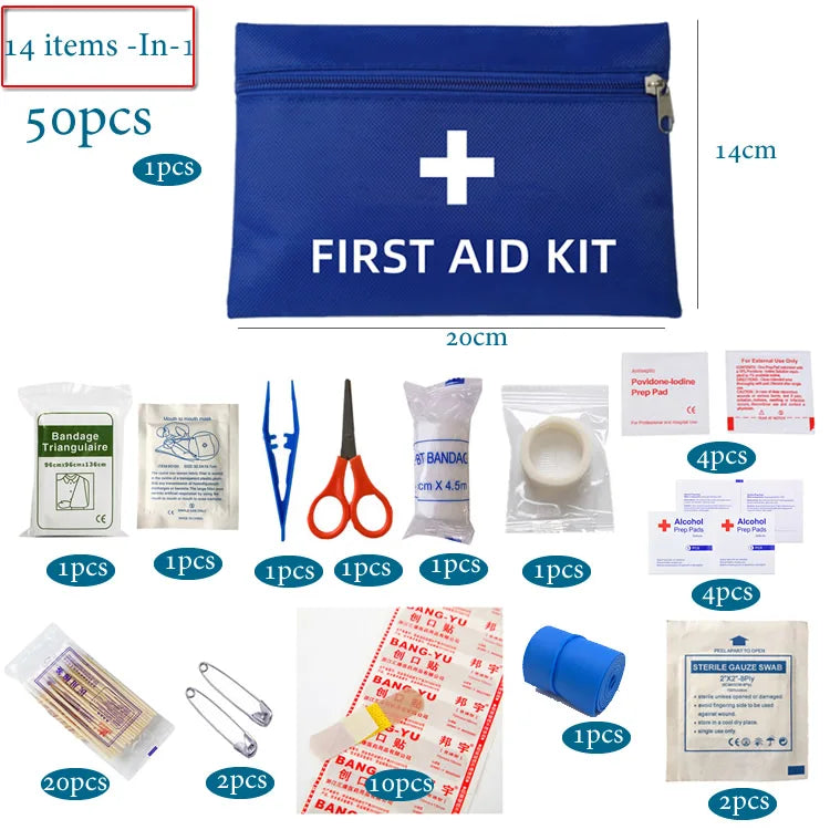 50pcs Set Portable First Aid Kit For Home Family Travel Outdoor