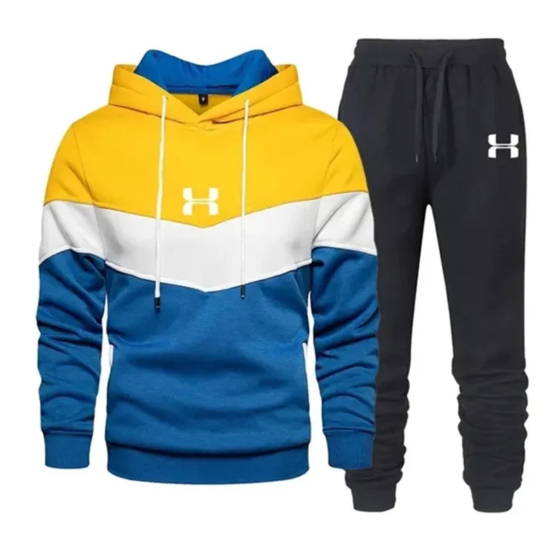 Autumn and winter men's printed three tone sportswear