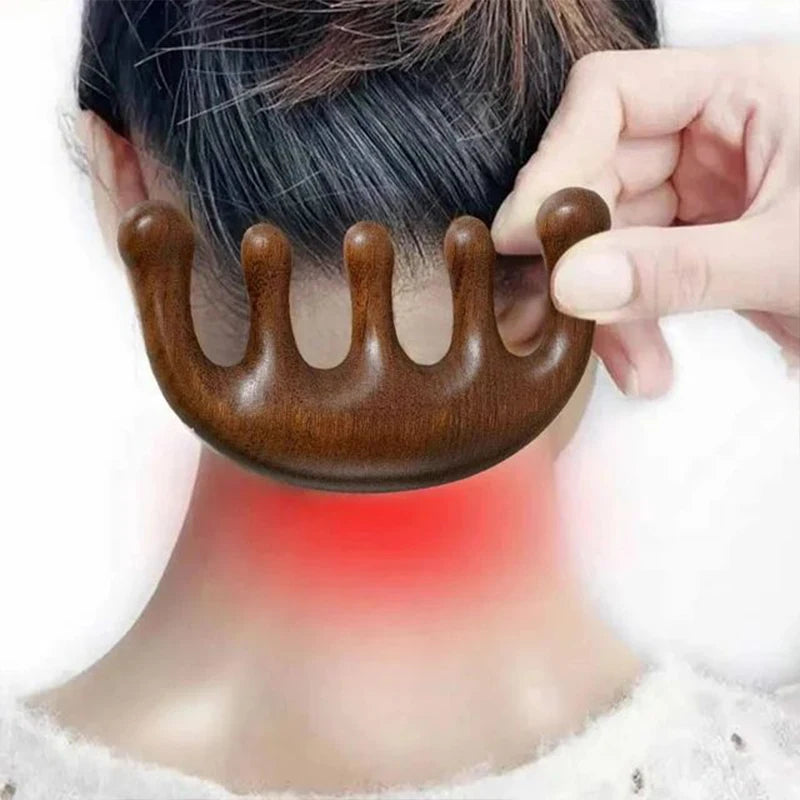 Massage Comb Head Sandalwood Massager