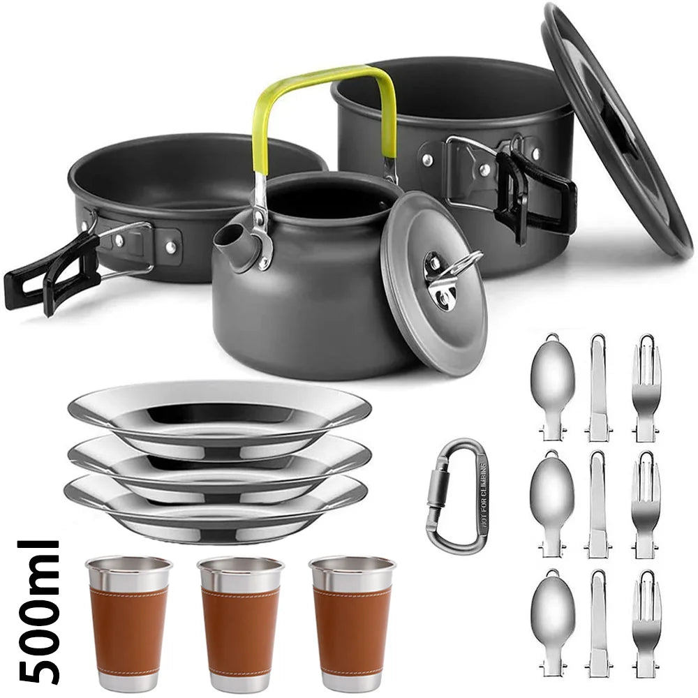 Camping Cooking Travel Outdoor Picnic Set For 2-3 Peaple