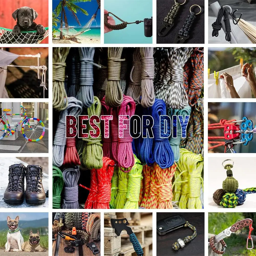 9-Core 650lb Paracord 5/15/31m Dia 4mm Military Tactical Survival Parachute Rope For DIY Making Lanyard Bracelet Dog Collar Tent