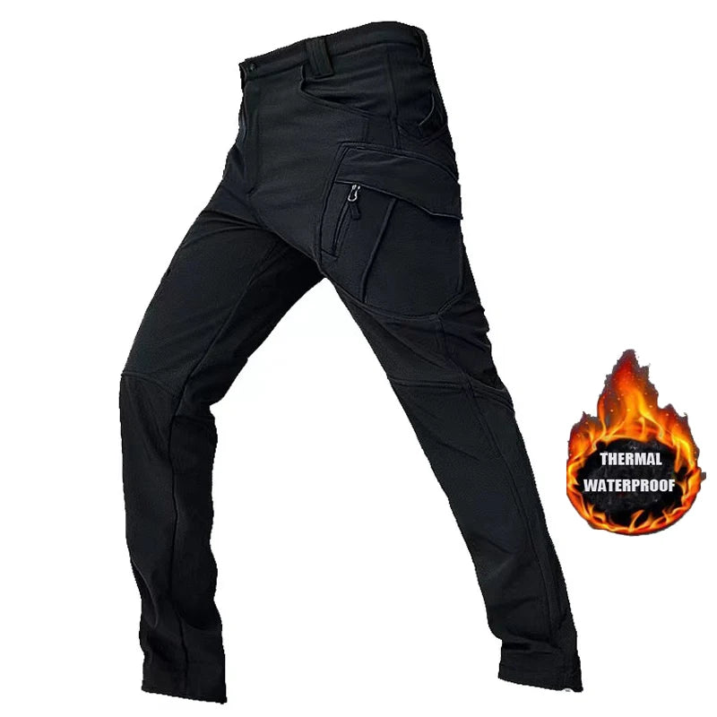 Men’s Cargo Tactical Waterproof Durable Winter Thermal Work Pants - SharkSkin Waterproof Thermal Hiking Work Pants