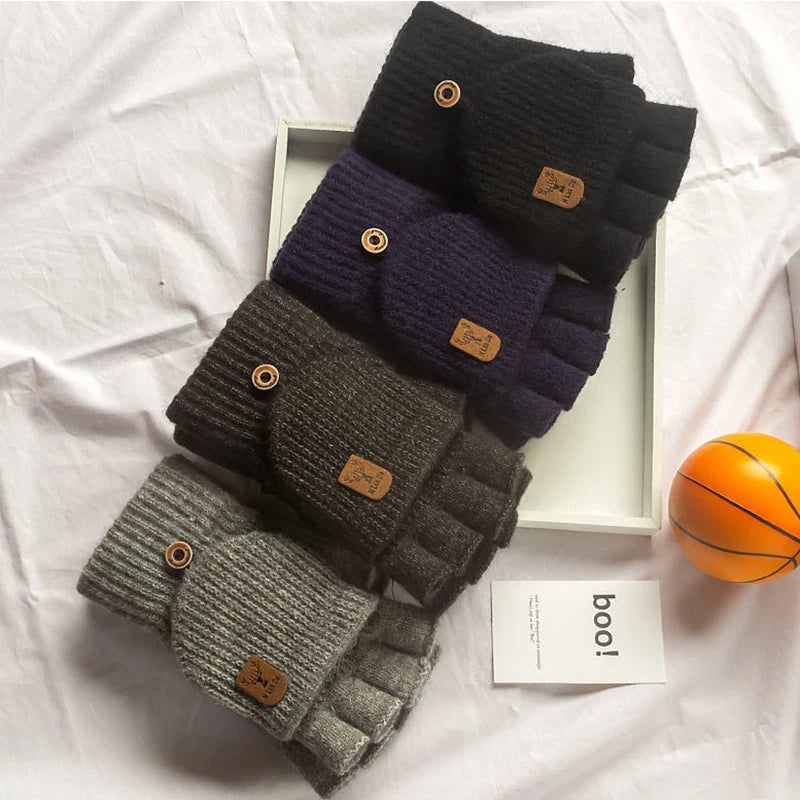 Knitted Fingerless Men Women Gloves