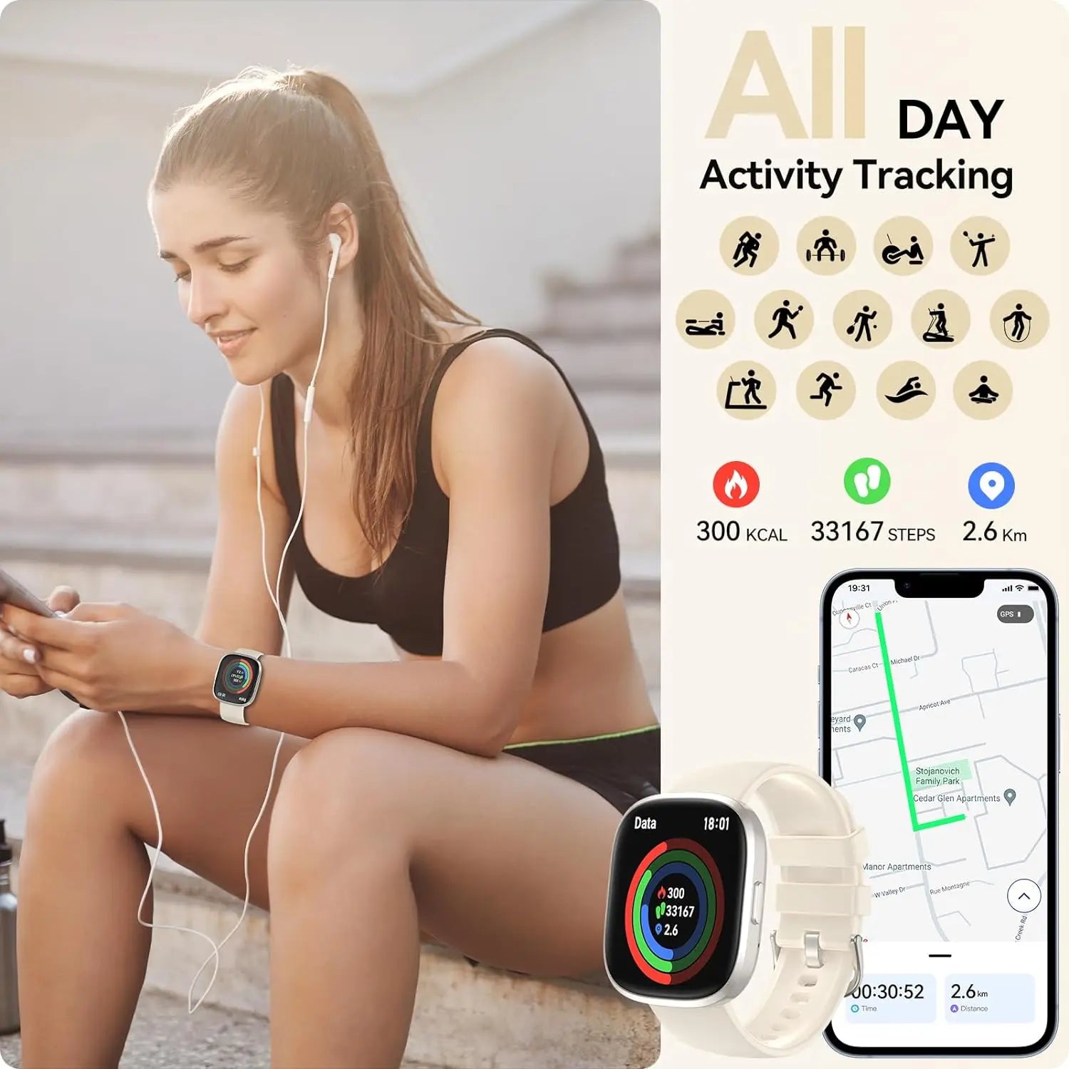 Smart Watches for Men Women Sleep Tracking