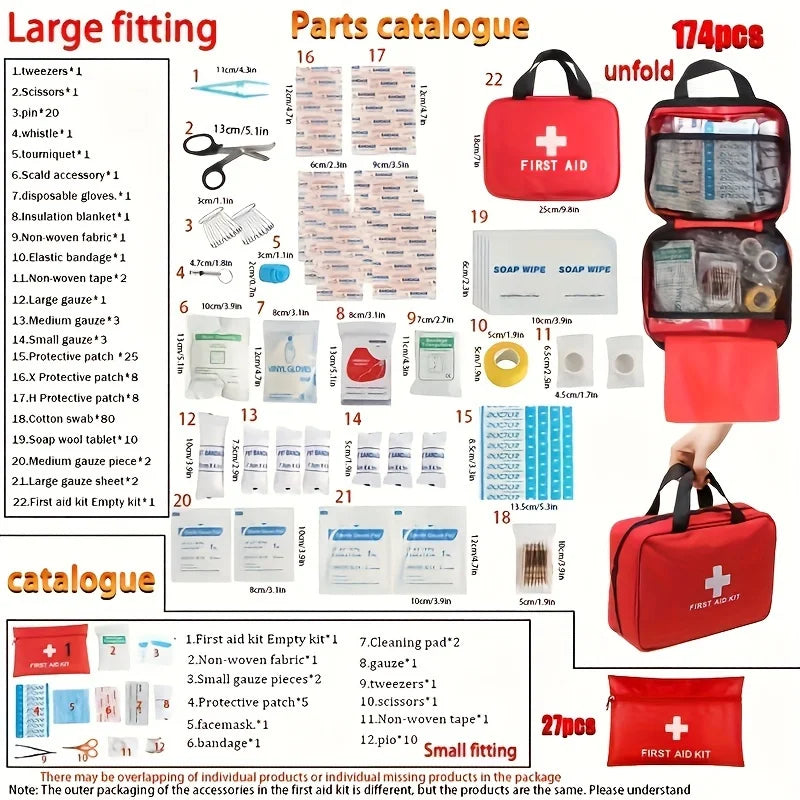 245PCS Deluxe First Aid Kit for Camping, Hiking and Travell