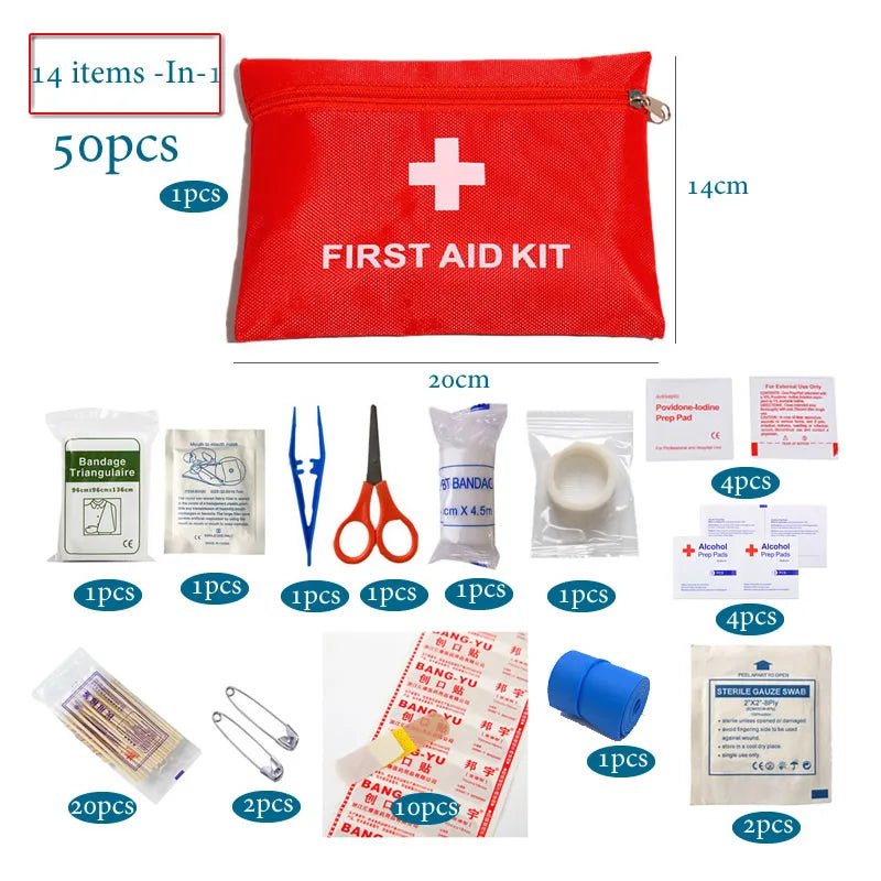 50pcs Set Portable First Aid Kit For Home Family Travel Outdoor