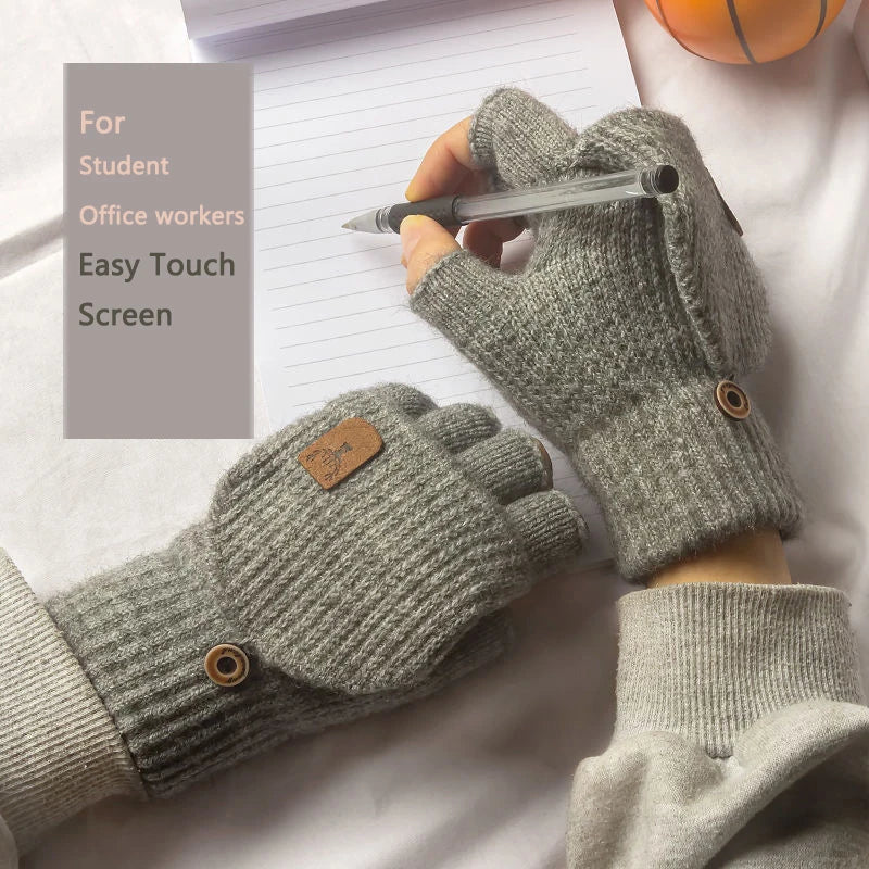 Knitted Fingerless Men Women Gloves