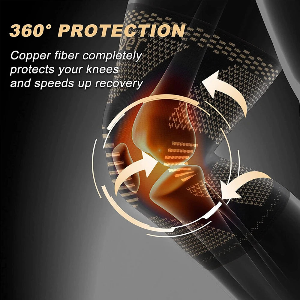 Copper Knee Brace for Arthritis Pain- Compression sleeve for Sports, Workout