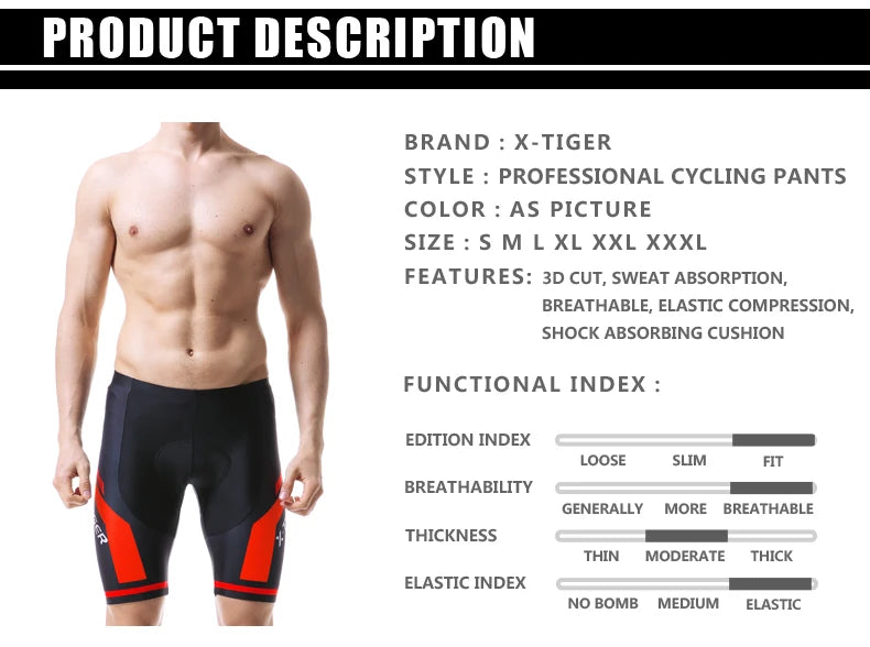 X-TIGER MTB, Road Bike Pants Bike Shorts Summer Outfit Clothes