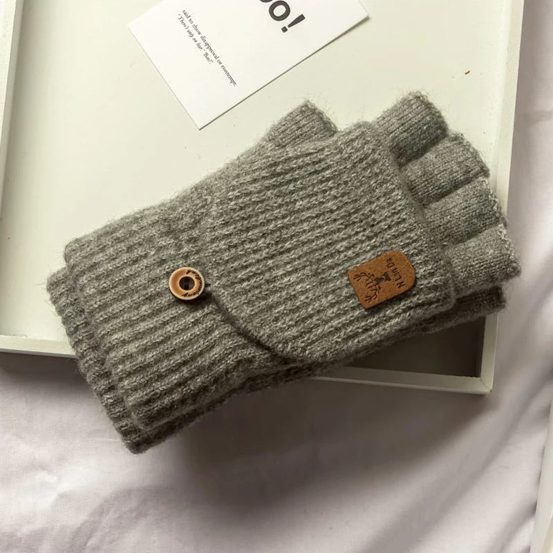 Knitted Fingerless Men Women Gloves