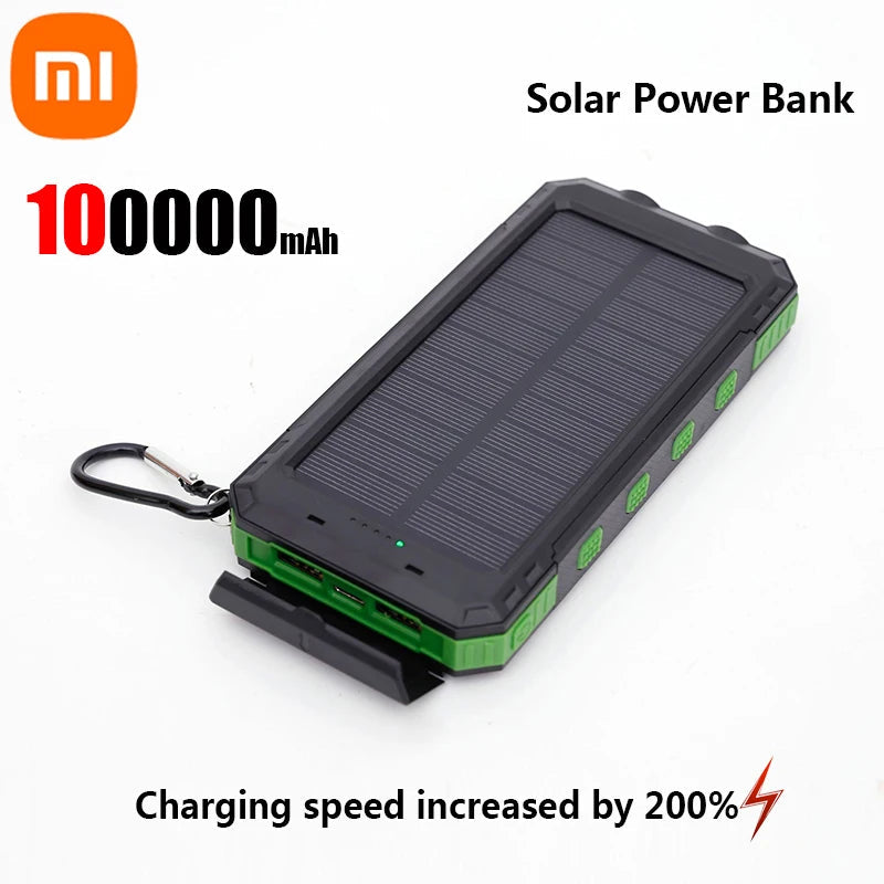 Xiaomi 200000mAh Solar Power Bank Portable Compatible with IOS Android USB-A and USB-C Fast Charging