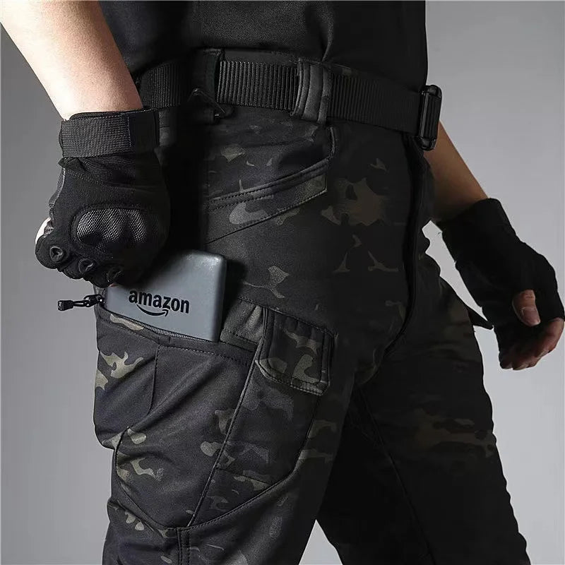 Men’s Cargo Tactical Waterproof Durable Winter Thermal Work Pants - SharkSkin Waterproof Thermal Hiking Work Pants