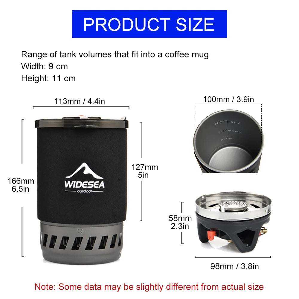 Camping Cooking System with Heat Exchanger Outdoor Gas Stove Burner