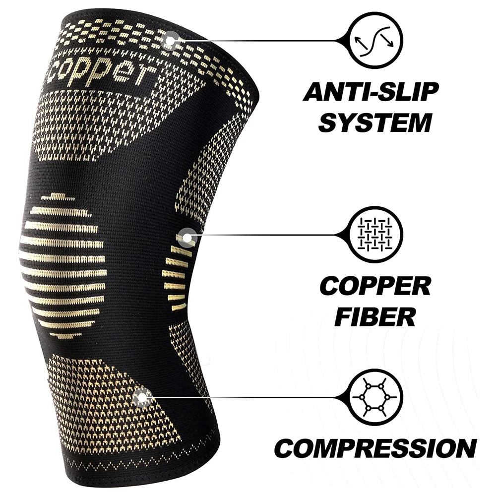 Copper Knee Brace for Arthritis Pain- Compression sleeve for Sports, Workout